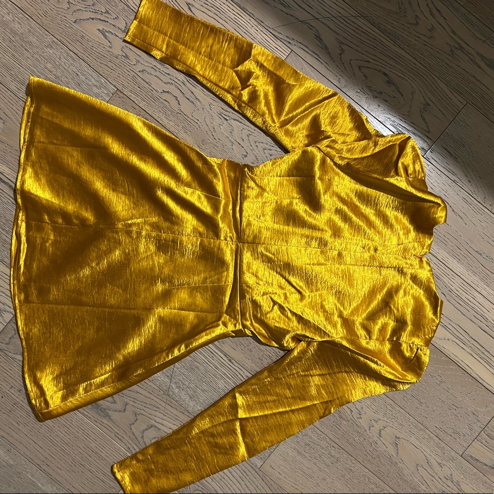 Yellow/Gold satin mini dress